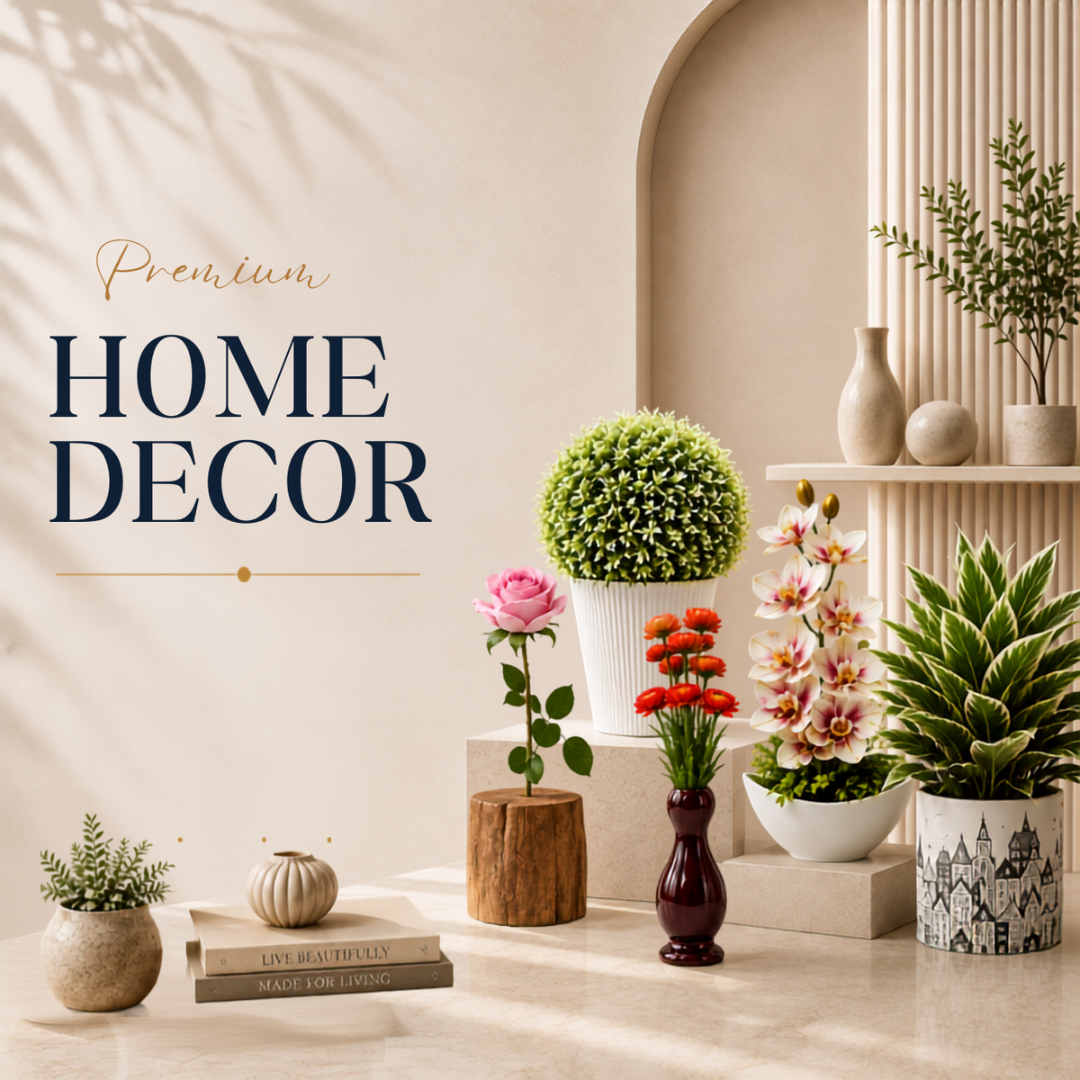 Artificial Plants & Decorative Flower Pots