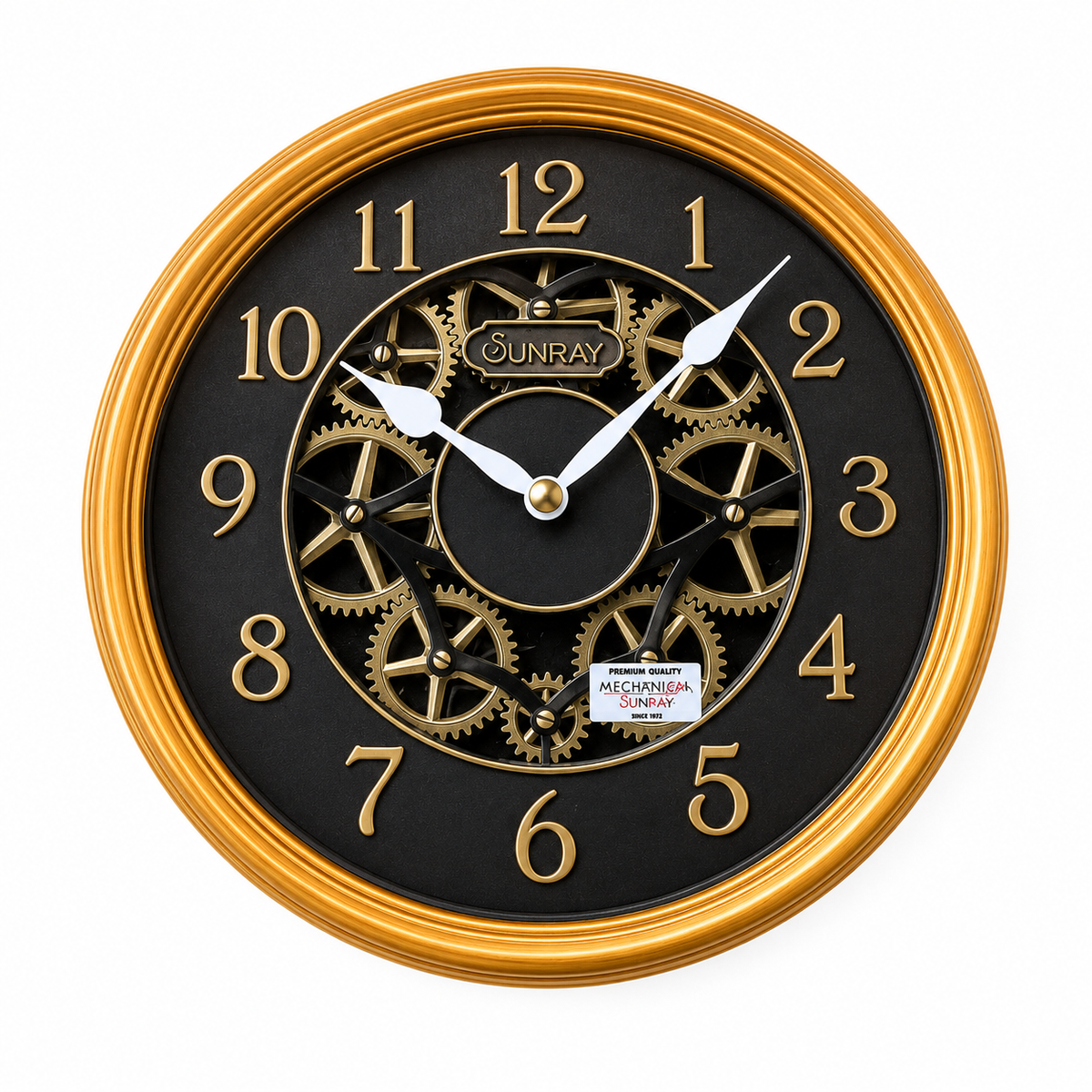 Sunray Luxury Mechanical Gear Wall Clock | Premium Vintage Metal Design