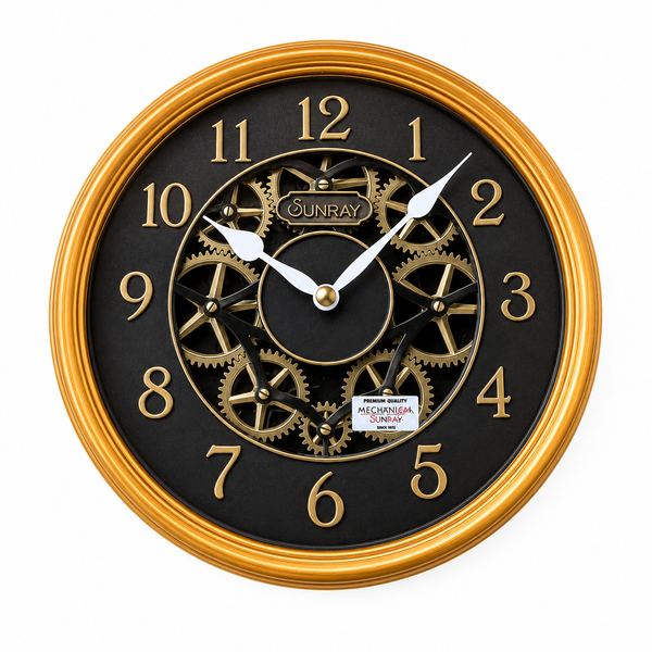Sunray Luxury Mechanical Gear Wall Clock | Premium Vintage Metal Design