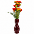 Artificial Ranunculus Flower Arrangement with Decorative Burgundy Vase
