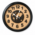World Map Wooden Wall Clock with Black Frame – Modern Designer Decorative Clock