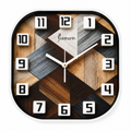Modern Wooden Designer Wall Clock with 3D Numbers – Black, Brown & White