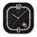 Sincero Modern Designer Wall Clock – Black Square Silent Analog Clock with Gold Accents