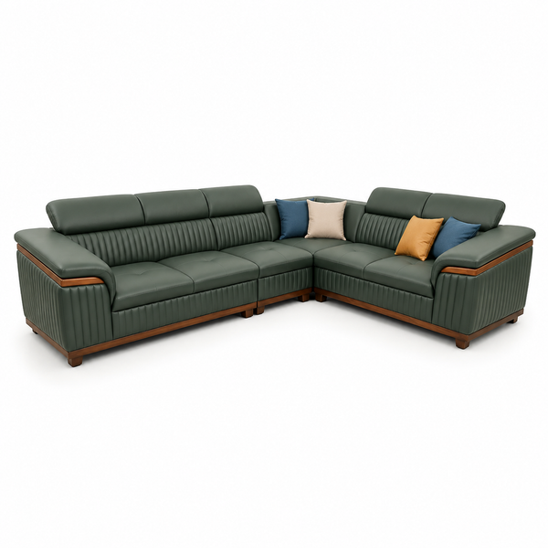Modern L-Shaped Leather Sectional Sofa – Premium Corner Living Room Furniture