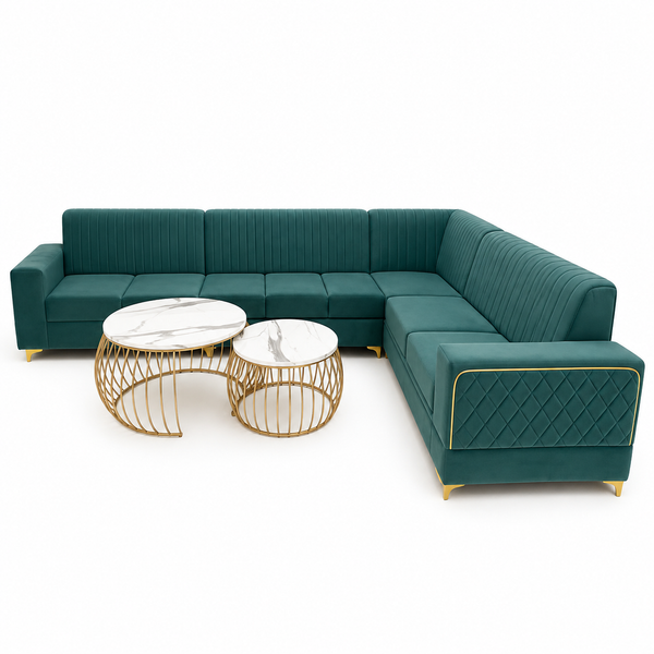 Modern U-Shaped Sectional Sofa Set – Luxury Velvet Living Room Furniture