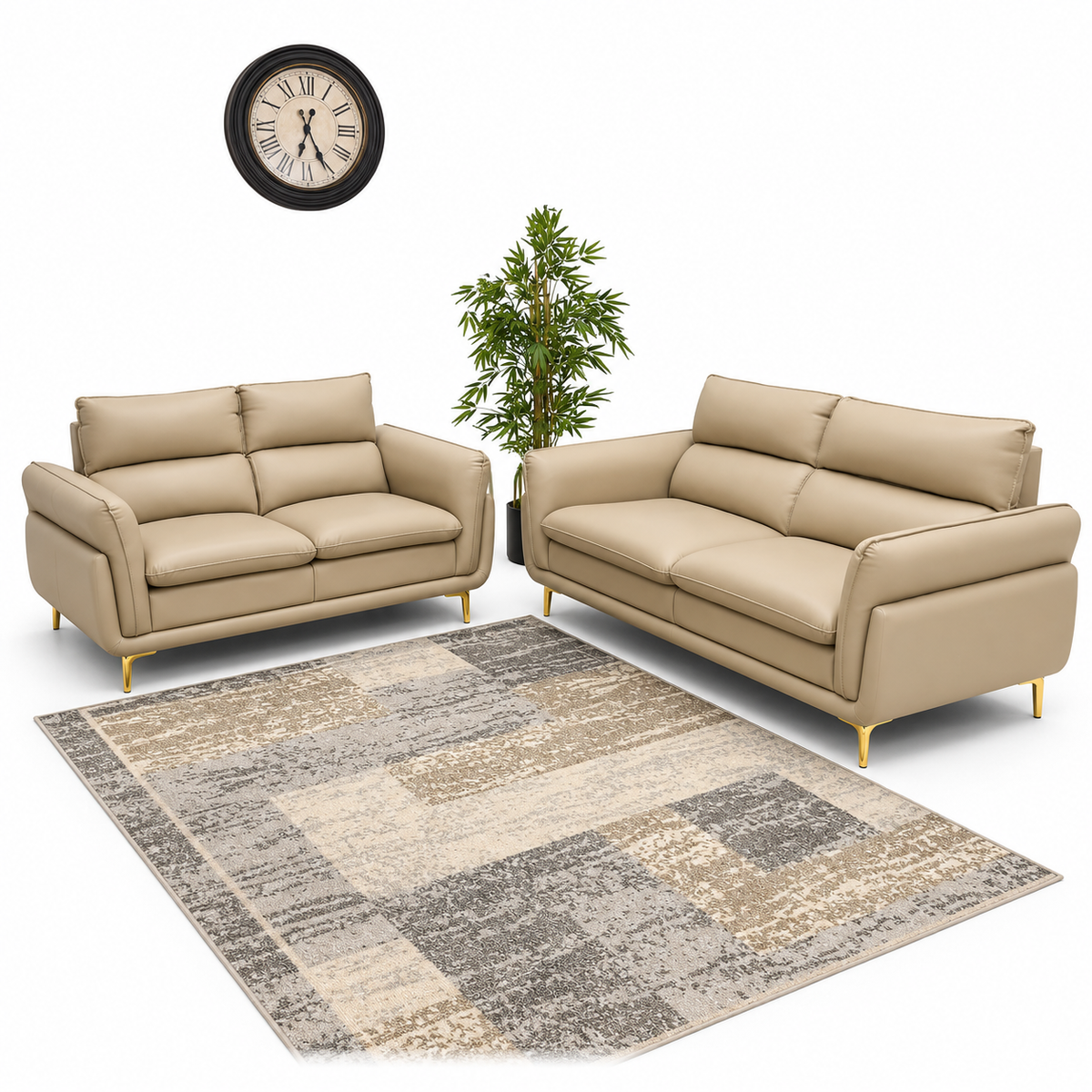 Modern Beige 3+2 Sofa Set