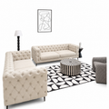 Luxury Chesterfield 3+2 Seater Sofa Set – Cream Velvet