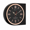 Elegant Double-Sided Black & Rose Gold Wall Clock
