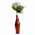 Artificial Lavender Flower Bouquet with Decorative Brown Vase