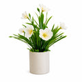 Artificial White Flower Plant in Minimalist Ceramic Pot