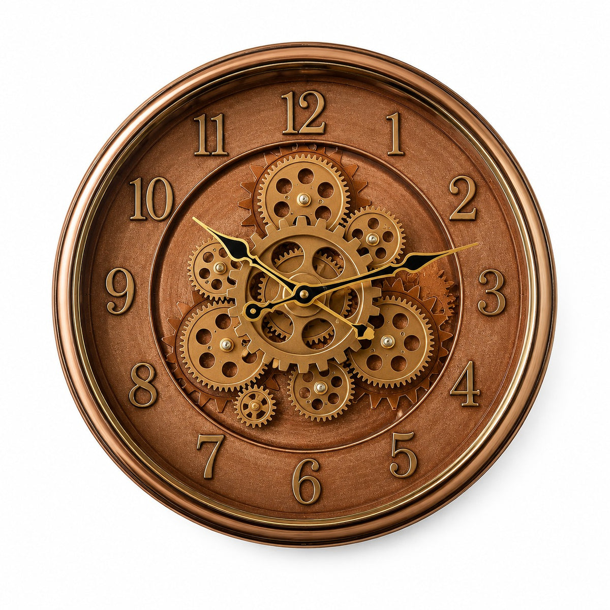 Vintage Bronze Mechanical Gear Wall Clock | Luxury Home Decor