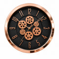 Luxury Rose Gold Mechanical Gear Wall Clock | Modern Home Decor