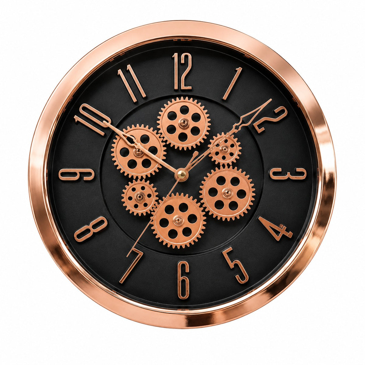 Luxury Rose Gold Mechanical Gear Wall Clock | Modern Home Decor