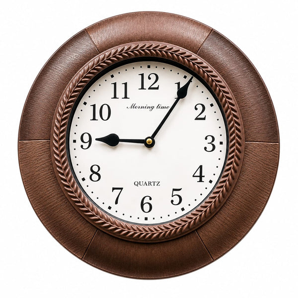 Classic Brown Wooden Wall Clock with Roman Numerals – Elegant Decorative Clock