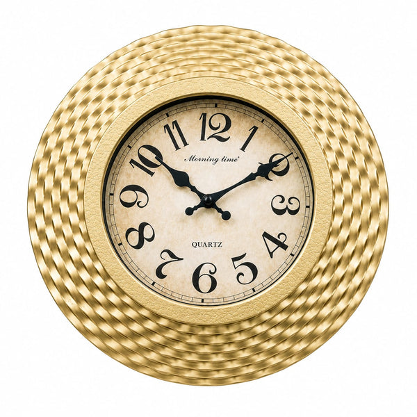 Luxury Gold Decorative Wall Clock with Vintage Numerals – Elegant Designer Clock