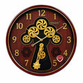 Elegant Nautical Anchor Wall Clock with Wooden Ship Wheel Design