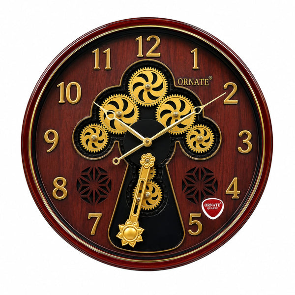 Elegant Nautical Anchor Wall Clock with Wooden Ship Wheel Design